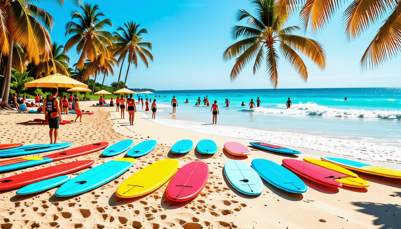 découvrez les meilleurs cours de surf proposés par les écoles à saint-françois. apprenez à surfer dans ce charmant spot de la guadeloupe, idéal pour tous les niveaux, des débutants aux surfeurs confirmés. profitez d'une expérience inoubliable au cœur des vagues.