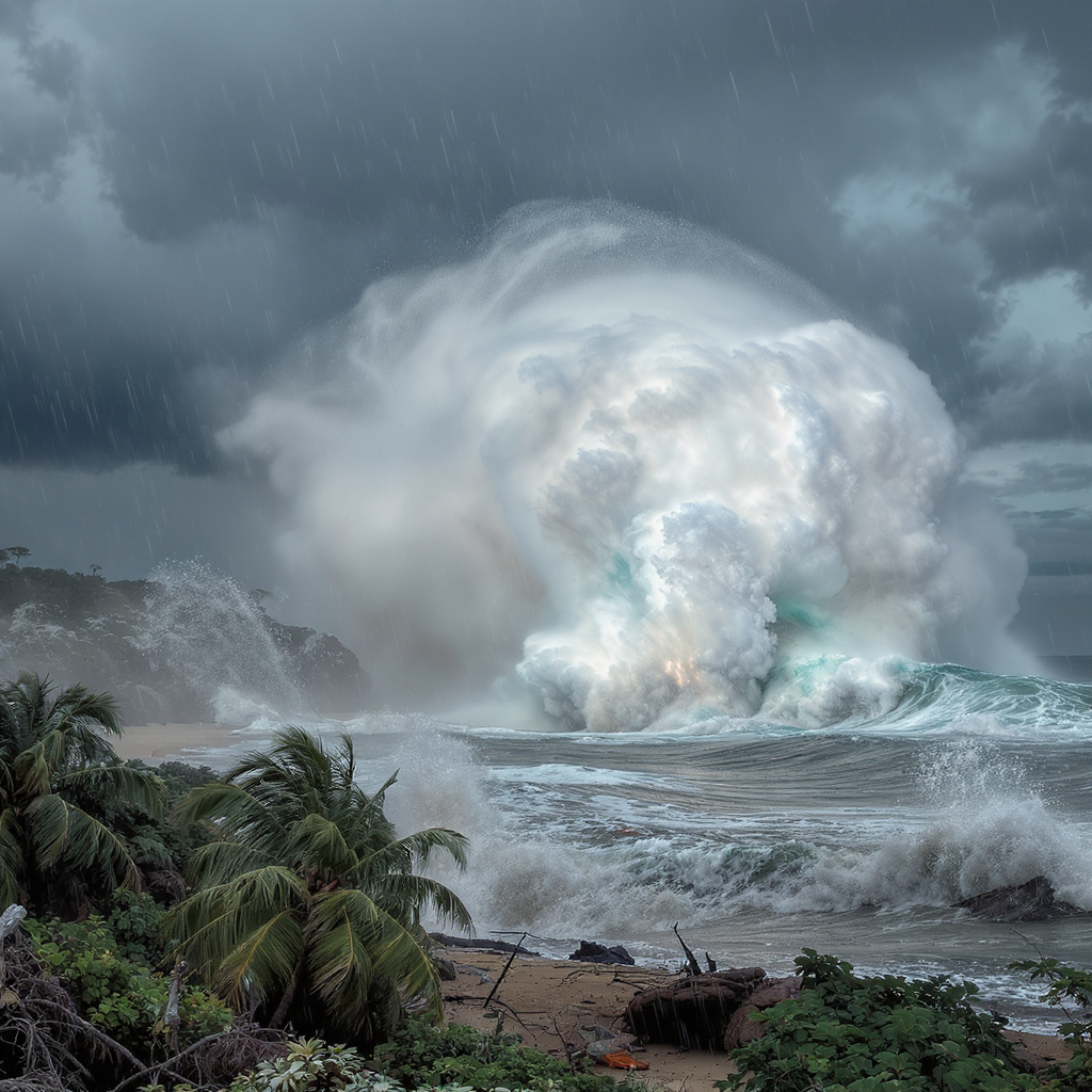 ernesto, tempête tropicale, s'abat sur les îles des caraïbes, apportant de fortes pluies, des vents violents et des vagues déferlantes. découvrez les impacts de ce phénomène sur la région et les mesures de sécurité à adopter.